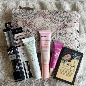 IPSY travel makeup Set with Snake Print makeup bag